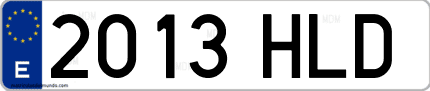 Ejemplo de matrícula de coche ordinaria 2013 HLD
