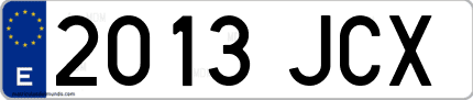 Ejemplo de matrícula de coche ordinaria 2013 JCX