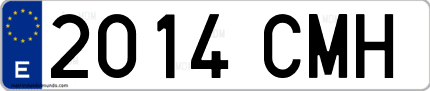 Ejemplo de matrícula de coche ordinaria 2014 CMH