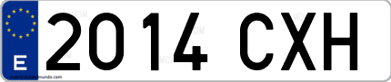 Ejemplo de matrícula de coche ordinaria 2014 CXH