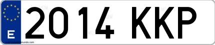 Ejemplo de matrícula española 2014 KKP
