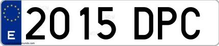 Ejemplo de matrícula española 2015 DPC