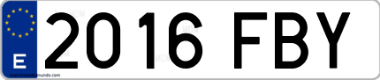 Ejemplo de matrícula de coche ordinaria 2016 FBY