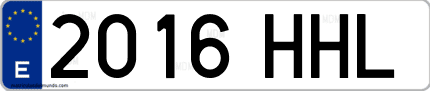 Ejemplo de matrícula de coche ordinaria 2016 HHL