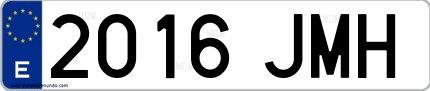 Ejemplo de matrícula española 2016 JMH