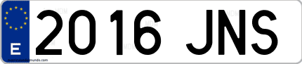 Ejemplo de matrícula de coche ordinaria 2016 JNS
