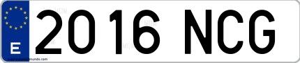 Ejemplo de matrícula española 2016 NCG
