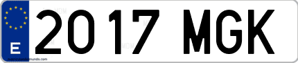 Ejemplo de matrícula de coche ordinaria 2017 MGK