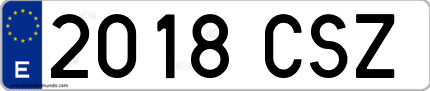 Ejemplo de matrícula de coche ordinaria 2018 CSZ