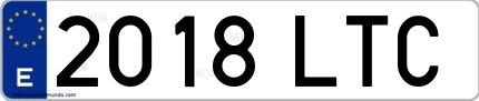 Ejemplo de matrícula española 2018 LTC