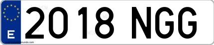Ejemplo de matrícula española 2018 NGG