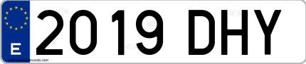 Ejemplo de matrícula española 2019 DHY