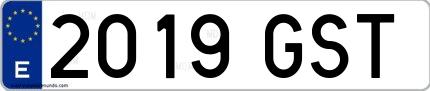 Ejemplo de matrícula española 2019 GST