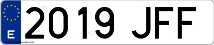 Ejemplo de matrícula española 2019 JFF