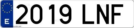 Ejemplo de matrícula española 2019 LNF