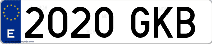 Ejemplo de matrícula de coche ordinaria 2020 GKB