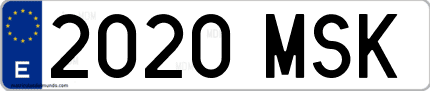Ejemplo de matrícula de coche ordinaria 2020 MSK