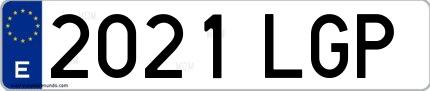 Ejemplo de matrícula española 2021 LGP
