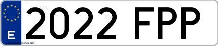 Ejemplo de matrícula española 2022 FPP