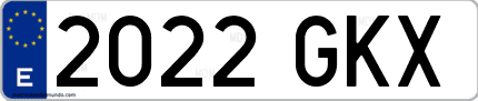 Ejemplo de matrícula de coche ordinaria 2022 GKX
