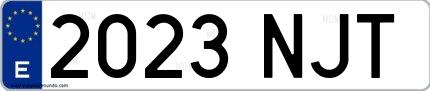 Ejemplo de matrícula española 2023 NJT