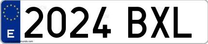 Ejemplo de matrícula de coche ordinaria 2024 BXL