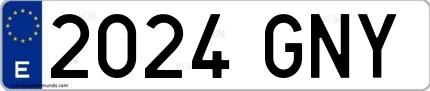 Ejemplo de matrícula española 2024 GNY