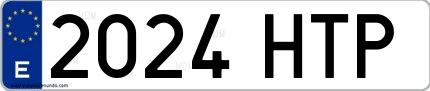 Ejemplo de matrícula española 2024 HTP