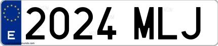 Ejemplo de matrícula de coche ordinaria 2024 MLJ
