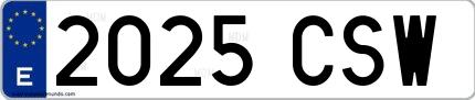 Ejemplo de matrícula española 2025 CSW