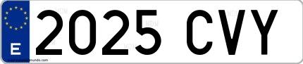 Ejemplo de matrícula española 2025 CVY