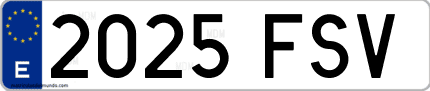 Ejemplo de matrícula de coche ordinaria 2025 FSV