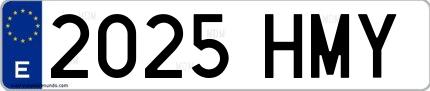 Ejemplo de matrícula española 2025 HMY