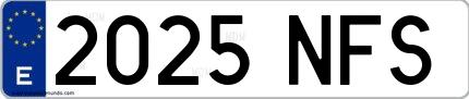 Ejemplo de matrícula española 2025 NFS