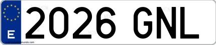 Ejemplo de matrícula española 2026 GNL