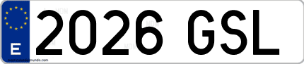 Ejemplo de matrícula de coche ordinaria 2026 GSL
