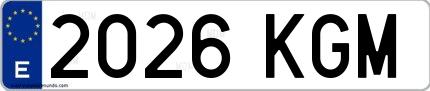 Ejemplo de matrícula española 2026 KGM