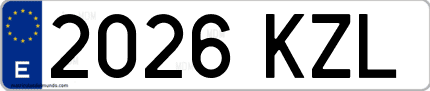 Ejemplo de matrícula de coche ordinaria 2026 KZL