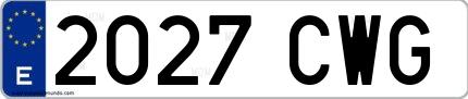 Ejemplo de matrícula española 2027 CWG