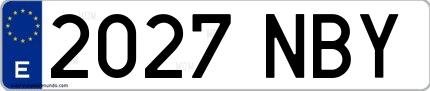 Ejemplo de matrícula española 2027 NBY