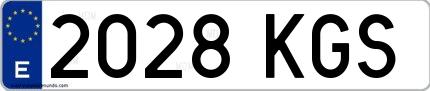 Ejemplo de matrícula española 2028 KGS