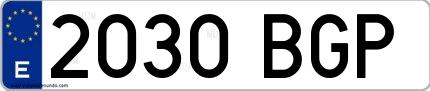 Ejemplo de matrícula española 2030 BGP