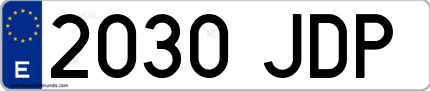 Ejemplo de matrícula de coche ordinaria 2030 JDP
