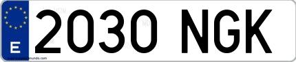 Ejemplo de matrícula española 2030 NGK