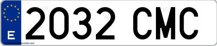 Ejemplo de matrícula española 2032 CMC