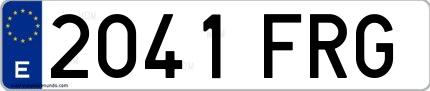 Ejemplo de matrícula española 2041 FRG