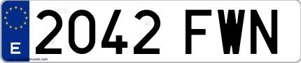 Ejemplo de matrícula española 2042 FWN