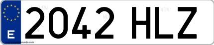 Ejemplo de matrícula española 2042 HLZ