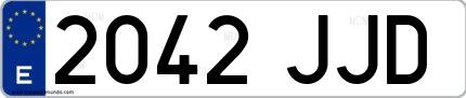 Ejemplo de matrícula española 2042 JJD