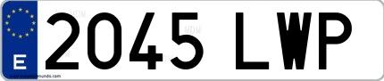 Ejemplo de matrícula española 2045 LWP